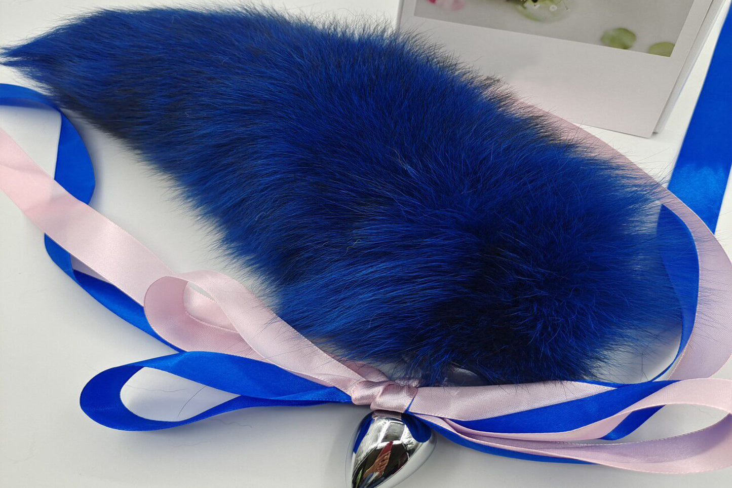 Handmade blue Real Fox Tail Fox Tail Cosplay Anime Sexy Cute Animal Furry Mature Fox Tail Butt Plug