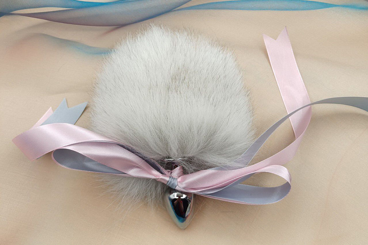 Handmade Gray White Real Fox Tail Fox Tail Cosplay Anime Sexy Cute Animal Furry Mature Fox Tail Butt Plug