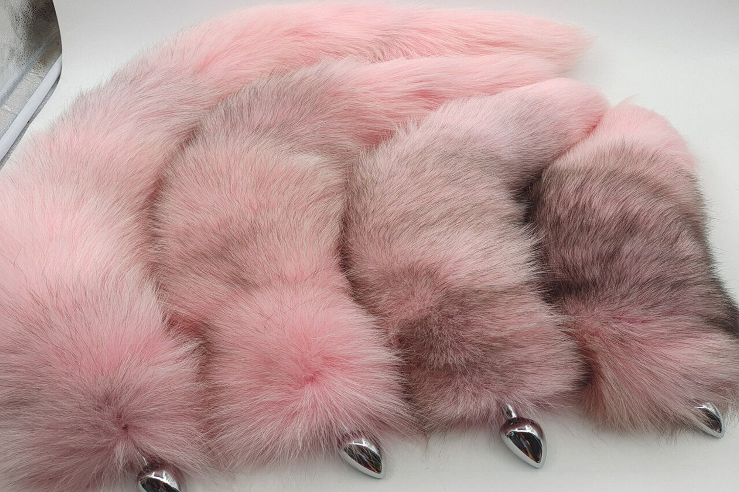 Handmade pink black Real Fox Tail Fox Tail Cosplay Anime Sexy Cute Animal Furry Mature Fox Tail Butt Plug