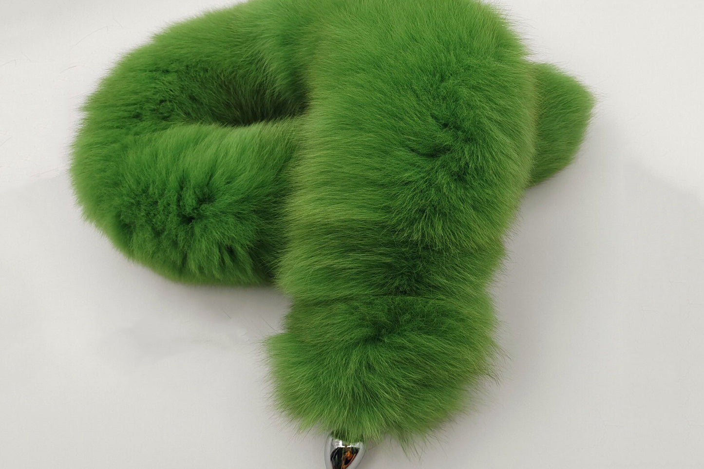 Handmade green Real Fox Tail Fox Tail Cosplay Anime Sexy Cute Animal Furry Mature Fox Tail Butt Plug