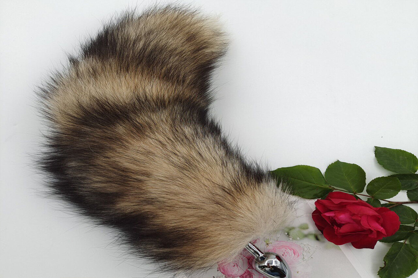 Handmade brown black Real Fox Tail Fox Tail Cosplay Anime Sexy Cute Animal Furry Mature Fox Tail Butt Plug