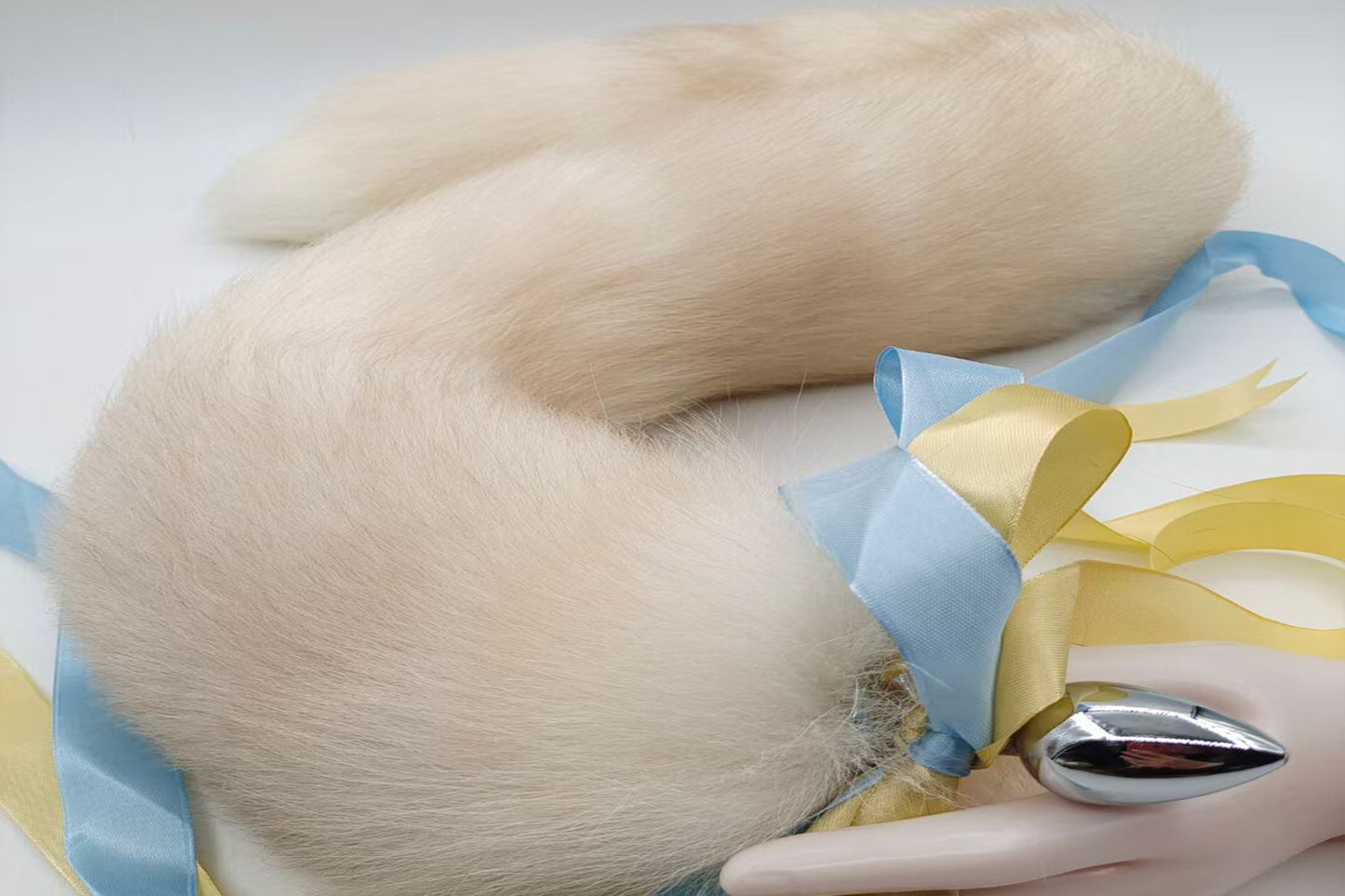 Handmade White Brown Real Fox Tail Fox Tail Cosplay Anime Sexy Cute Animal Furry Mature Fox Tail Butt Plug