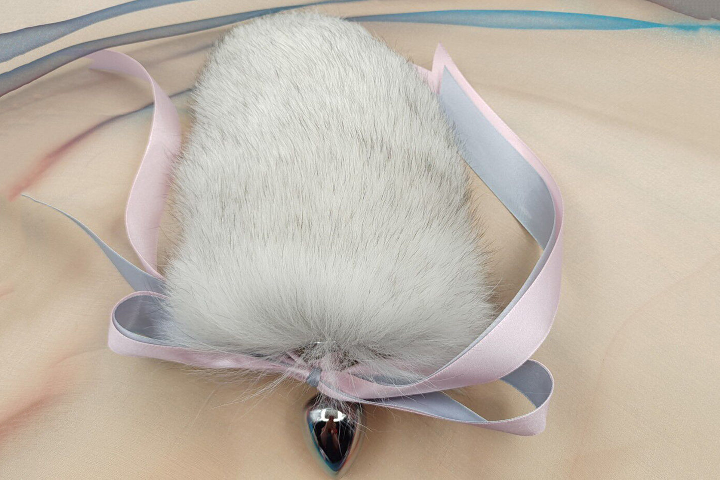 Handmade Gray White Real Fox Tail Fox Tail Cosplay Anime Sexy Cute Animal Furry Mature Fox Tail Butt Plug