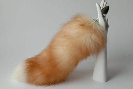 Handmade brown Real Fox Tail Fox Tail Cosplay Anime Sexy Cute Animal Furry Mature Fox Tail Butt Plug