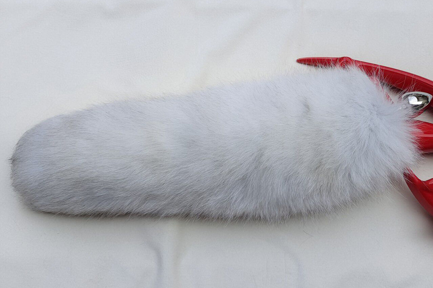 Handmade Gray White Real Fox Tail Fox Tail Cosplay Anime Sexy Cute Animal Furry Mature Fox Tail Butt Plug