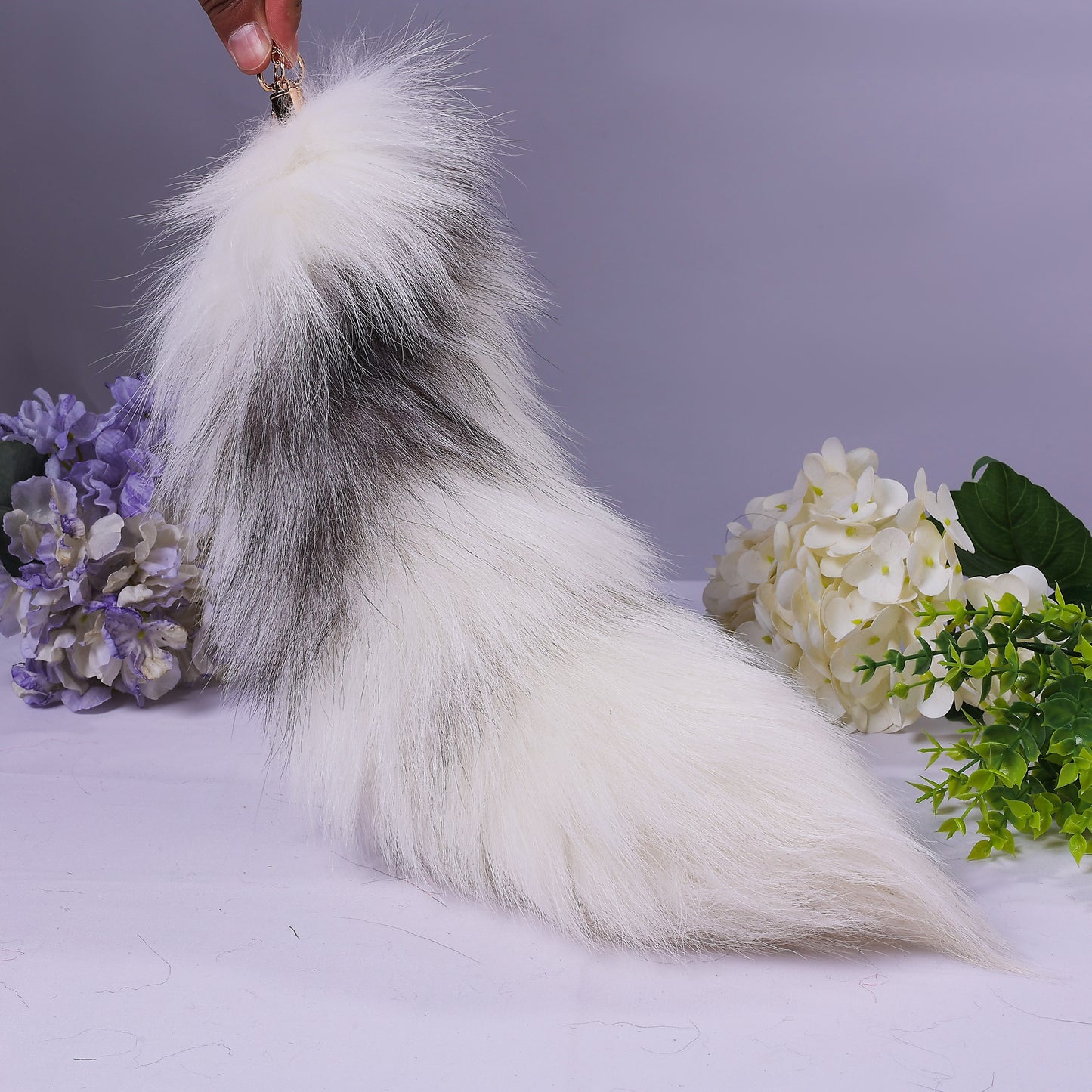 16inch Fluffy Fox Tail Keychain: Fur Tassel, Backpack Accessory