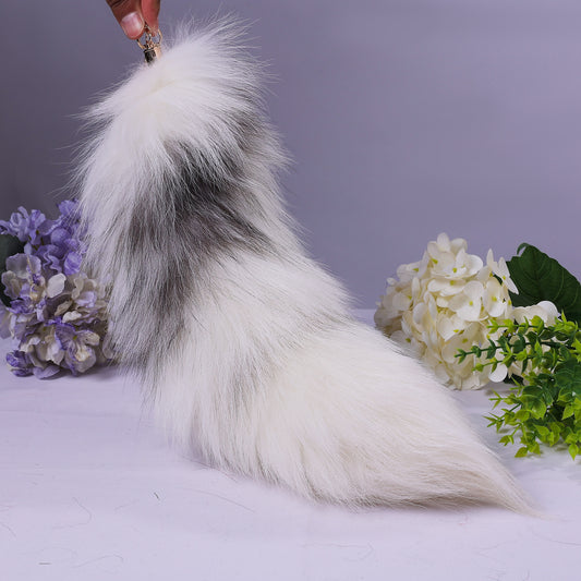 16inch Fluffy Fox Tail Keychain: Fur Tassel, Backpack Accessory