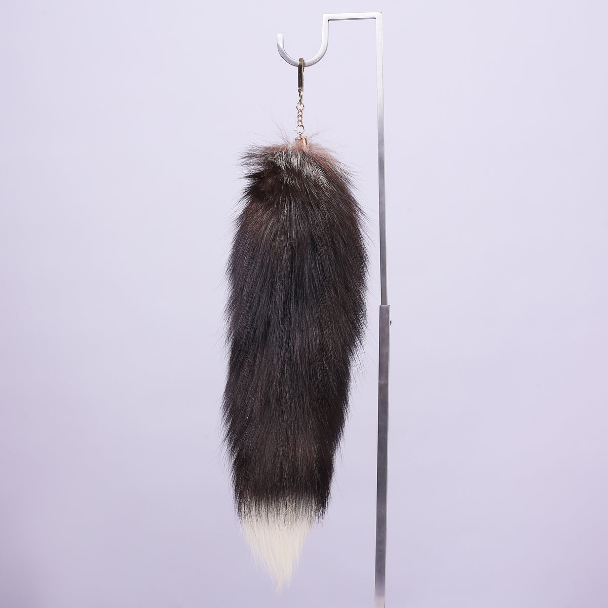 Fox Fur Tail Keychain: Fluffy Tassel Backpack Accessory, 16 inch