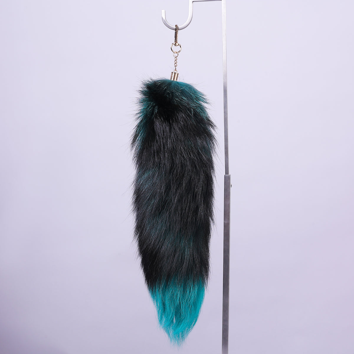 Fox Fur Tail Keychain: Fluffy Tassel Backpack Accessory (16 inch)