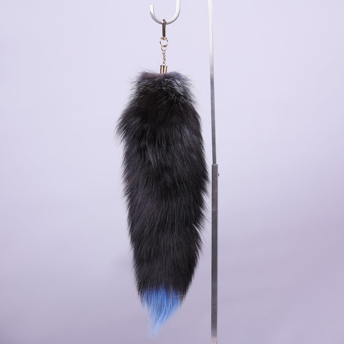 Fox Fur Tail Keychain: Handmade Fluffy Backpack Accessory (16 inch)