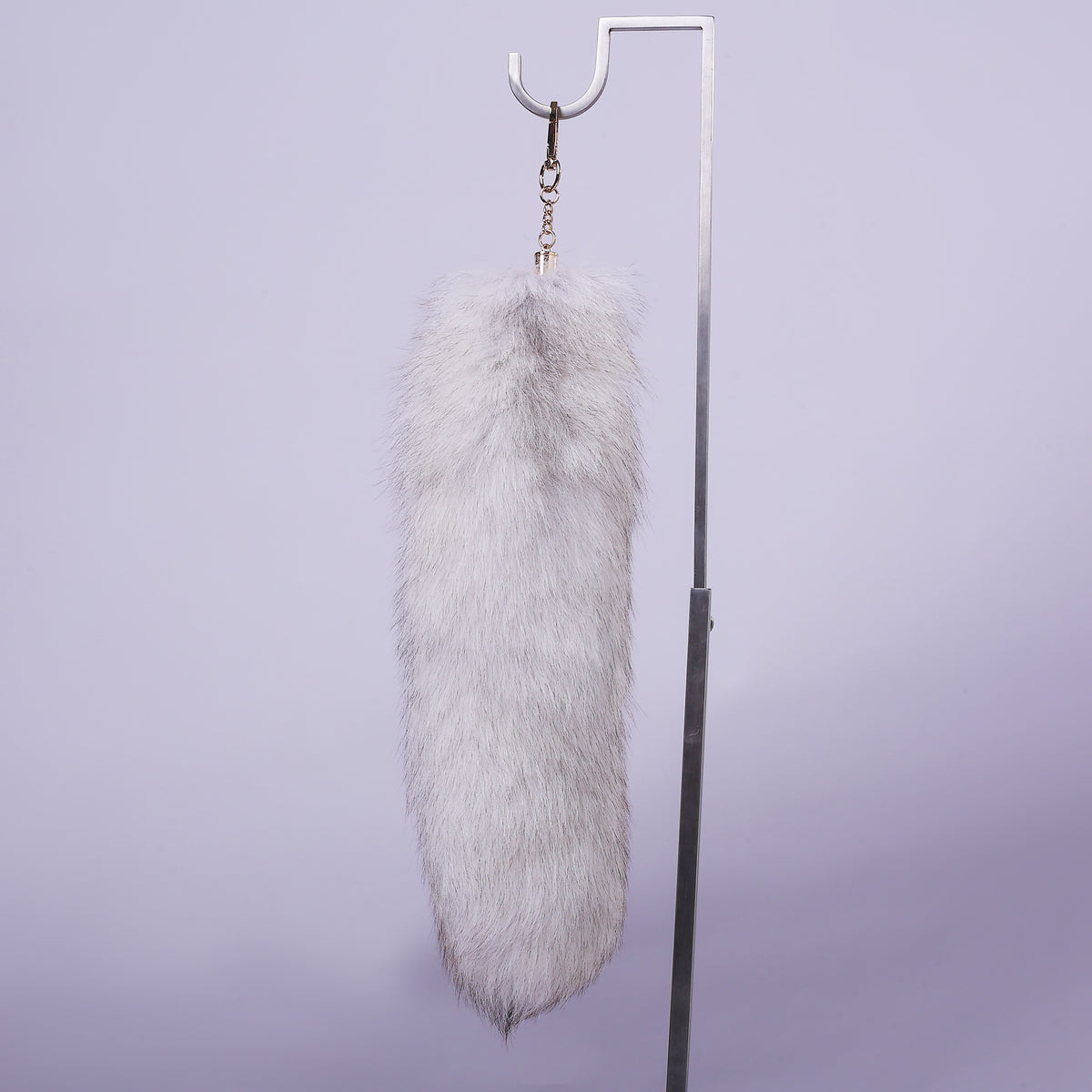 14 Inch Fox Fur Tail Keychain: Fluffy Backpack Accessory