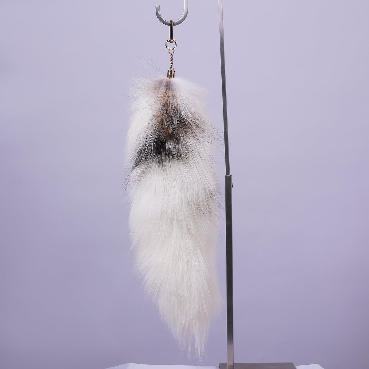Fluffy Fox Fur Tail Keychain: Handmade Backpack Accessory (16 inch)