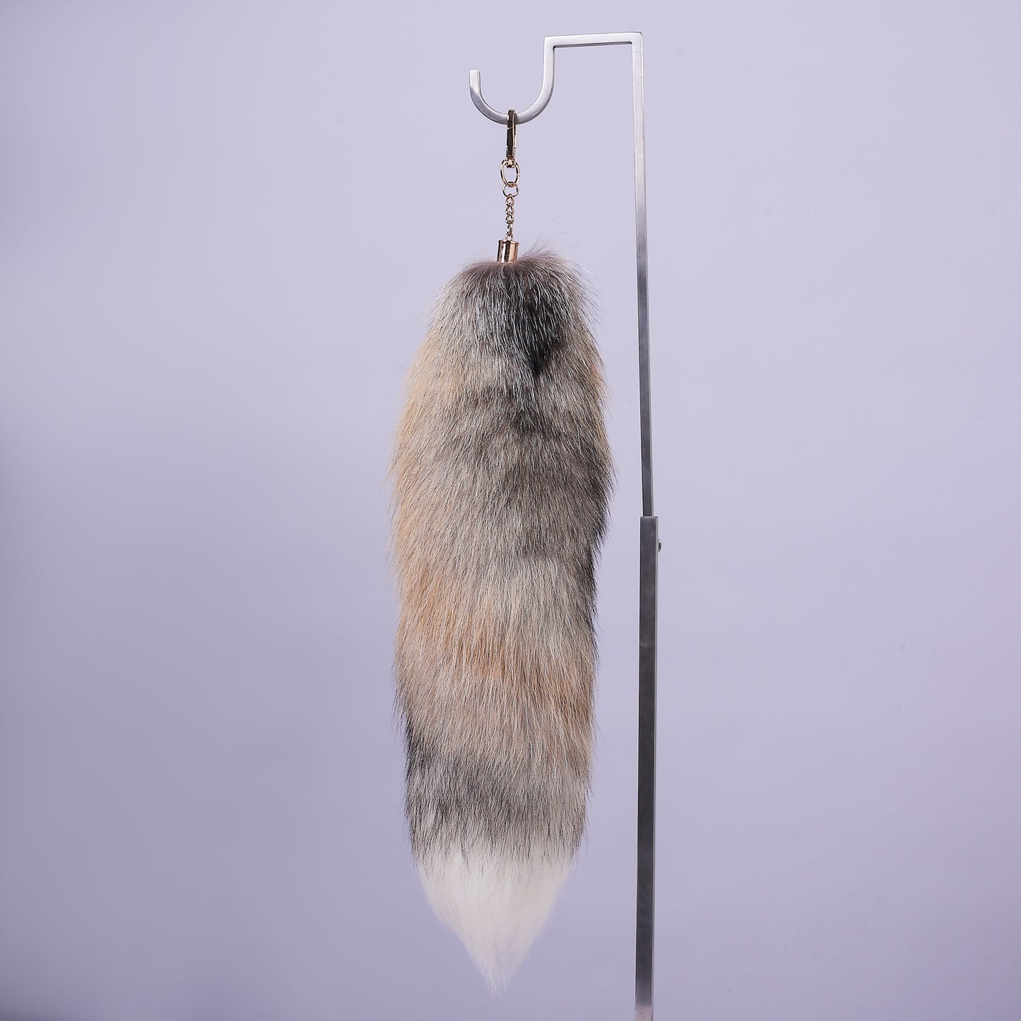 Fluffy Fox Fur Tail Keychain: Handmade Handbag Accessory (16 inch)