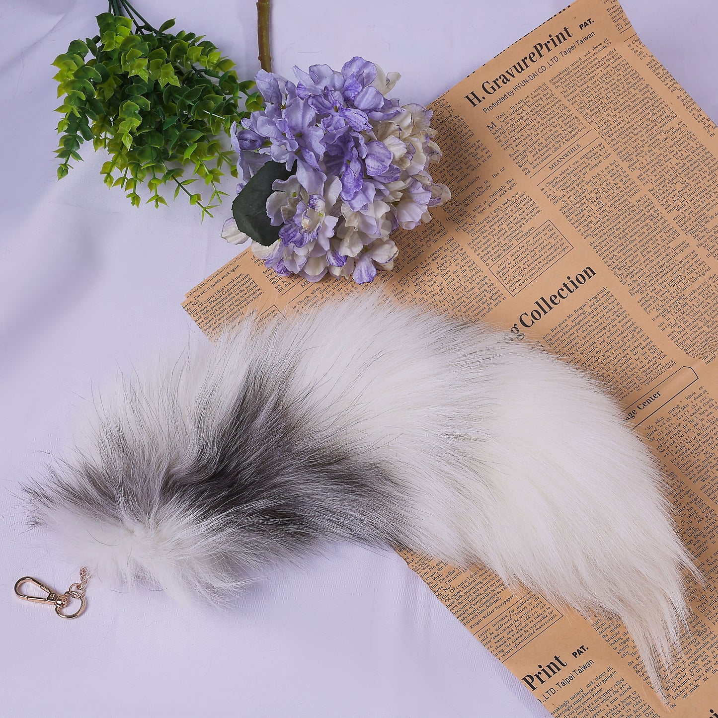 16inch Fluffy Fox Tail Keychain: Fur Tassel, Backpack Accessory