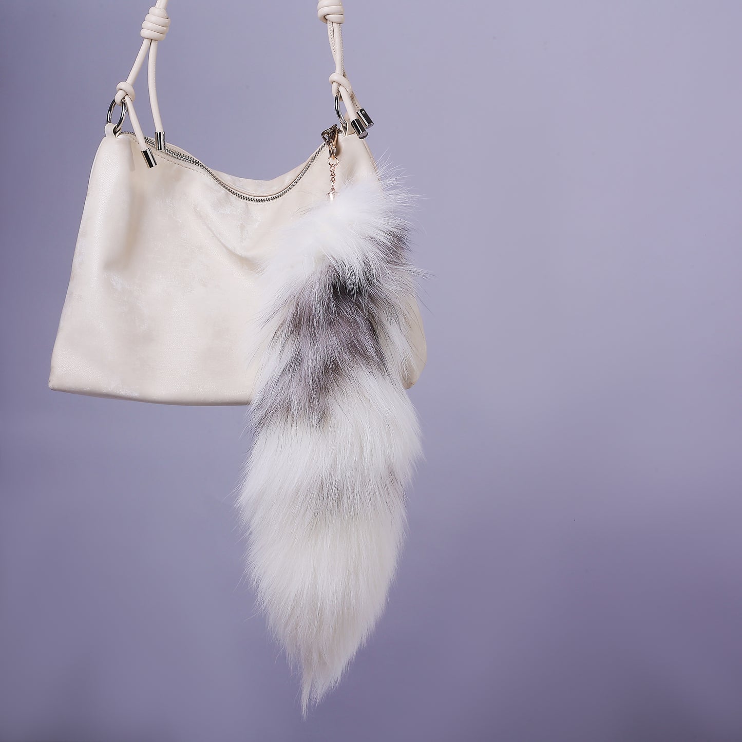 16inch Fluffy Fox Tail Keychain: Fur Tassel, Backpack Accessory