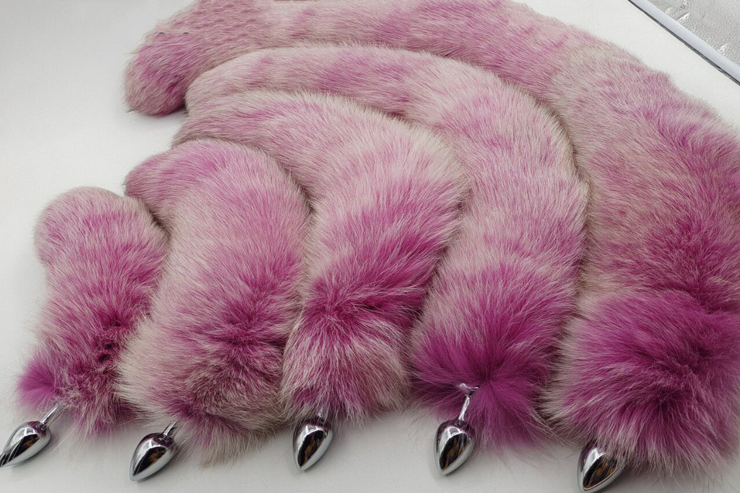 Handmade purple white Real Fox Tail Fox Tail Cosplay Anime Sexy Cute Animal Furry Mature Fox Tail Butt Plug