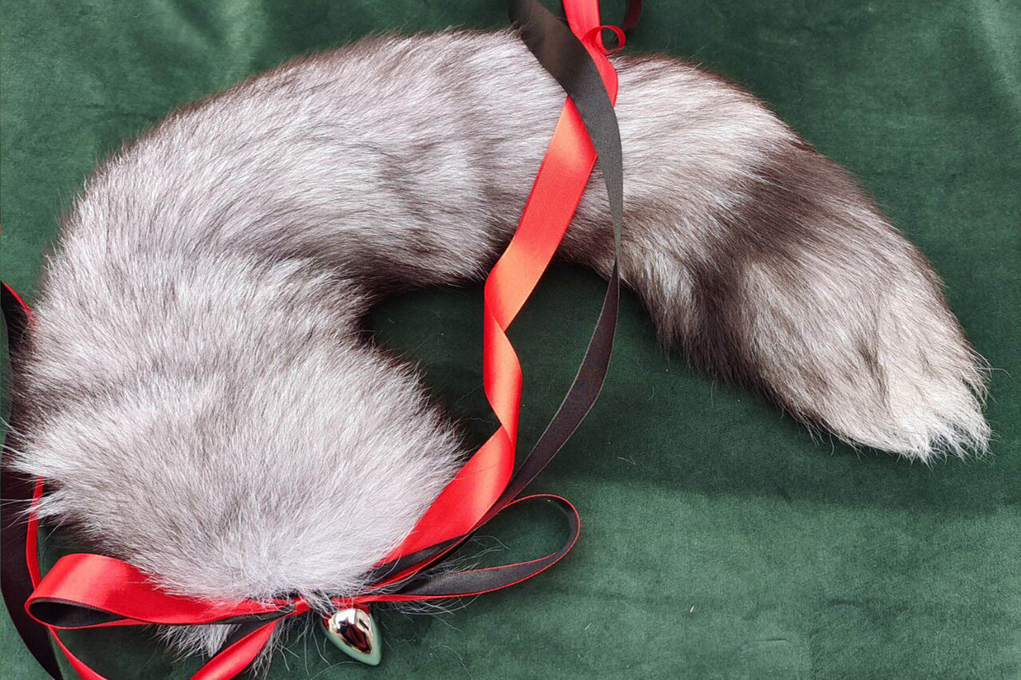 Handmade grey Real Fox Tail Fox Tail Cosplay Anime Sexy Cute Animal Furry Mature Fox Tail Butt Plug