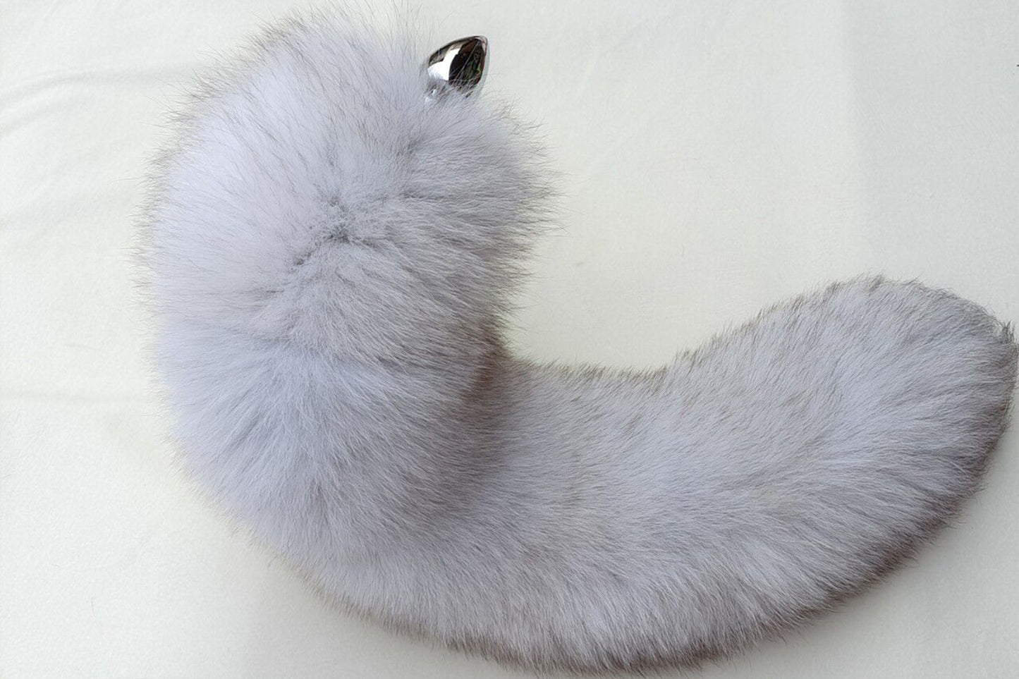 Handmade Gray White Real Fox Tail Fox Tail Cosplay Anime Sexy Cute Animal Furry Mature Fox Tail Butt Plug