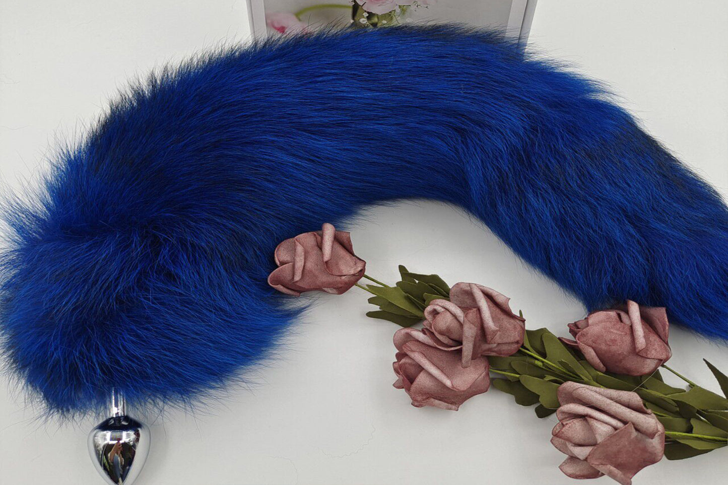 Handmade blue Real Fox Tail Fox Tail Cosplay Anime Sexy Cute Animal Furry Mature Fox Tail Butt Plug