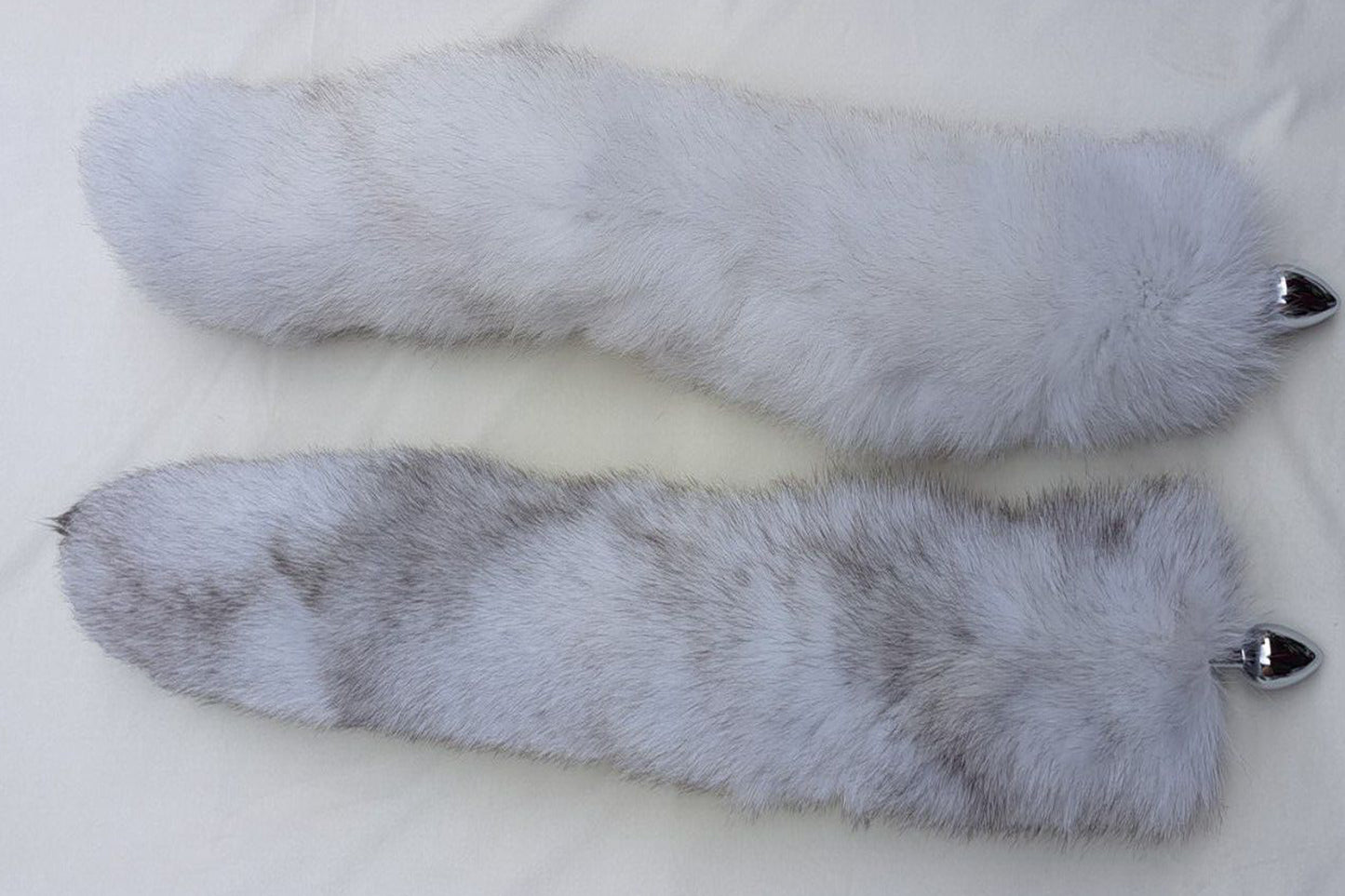 Handmade Gray White Real Fox Tail Fox Tail Cosplay Anime Sexy Cute Animal Furry Mature Fox Tail Butt Plug