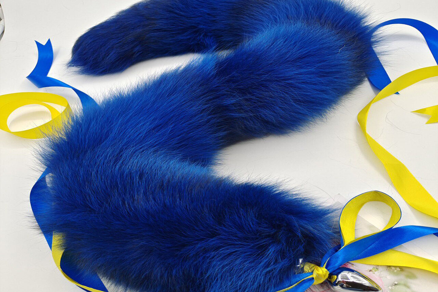 Handmade blue Real Fox Tail Fox Tail Cosplay Anime Sexy Cute Animal Furry Mature Fox Tail Butt Plug