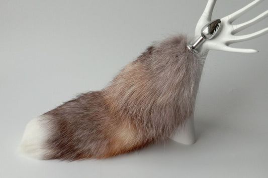 Handmade Brown Real Fox Tail Fox Tail Cosplay Anime Sexy Cute Animal Furry Mature Fox Tail Butt Plug