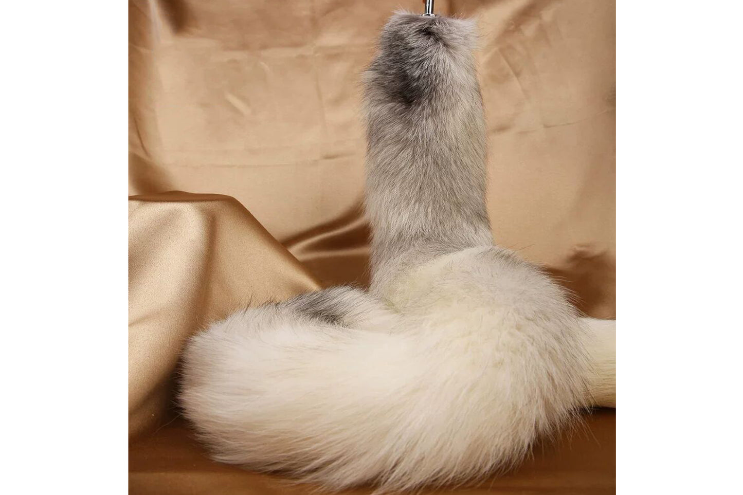 Handmade White Black Real Fox Tail Fox Tail Cosplay Anime Sexy Cute Animal Furry Mature Fox Tail Butt Plug