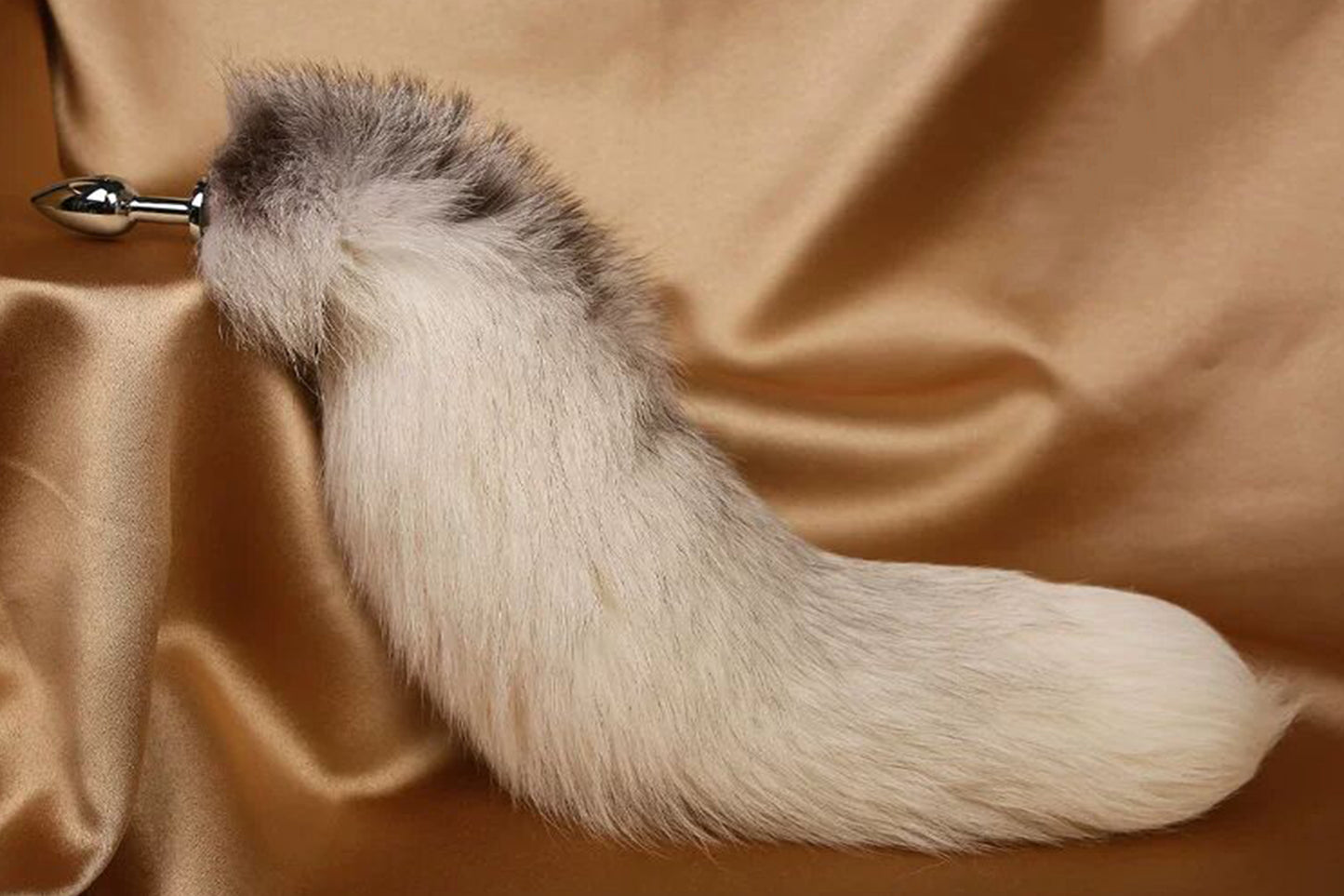 Handmade White Black Real Fox Tail Fox Tail Cosplay Anime Sexy Cute Animal Furry Mature Fox Tail Butt Plug