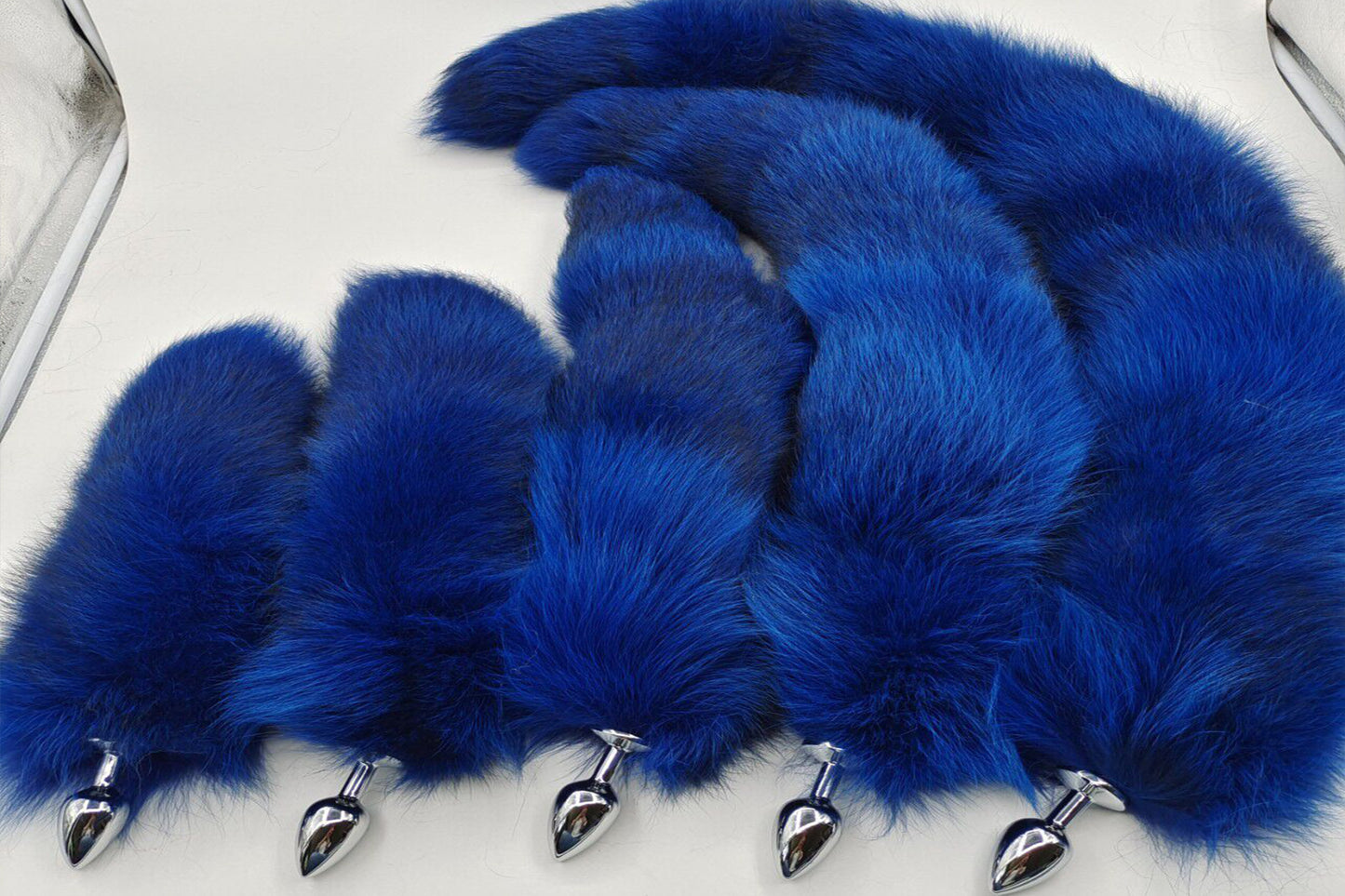Handmade blue Real Fox Tail Fox Tail Cosplay Anime Sexy Cute Animal Furry Mature Fox Tail Butt Plug