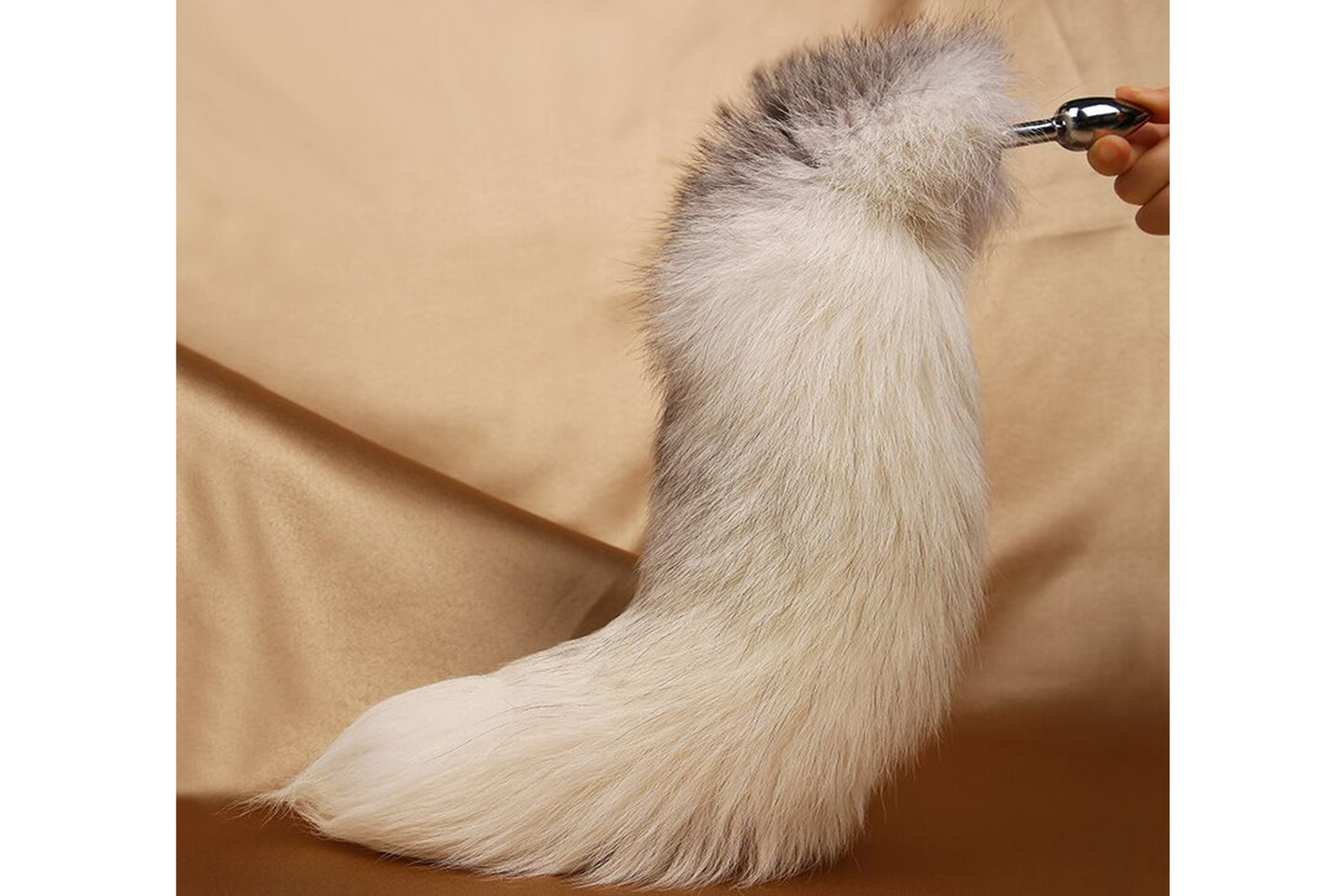 Handmade White Black Real Fox Tail Fox Tail Cosplay Anime Sexy Cute Animal Furry Mature Fox Tail Butt Plug