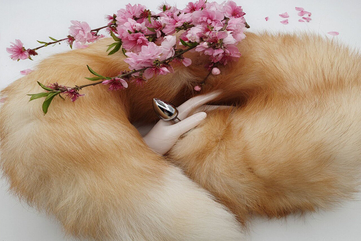 Handmade brown white Real Fox Tail Fox Tail Cosplay Anime Sexy Cute Animal Furry Mature Fox Tail Butt Plug