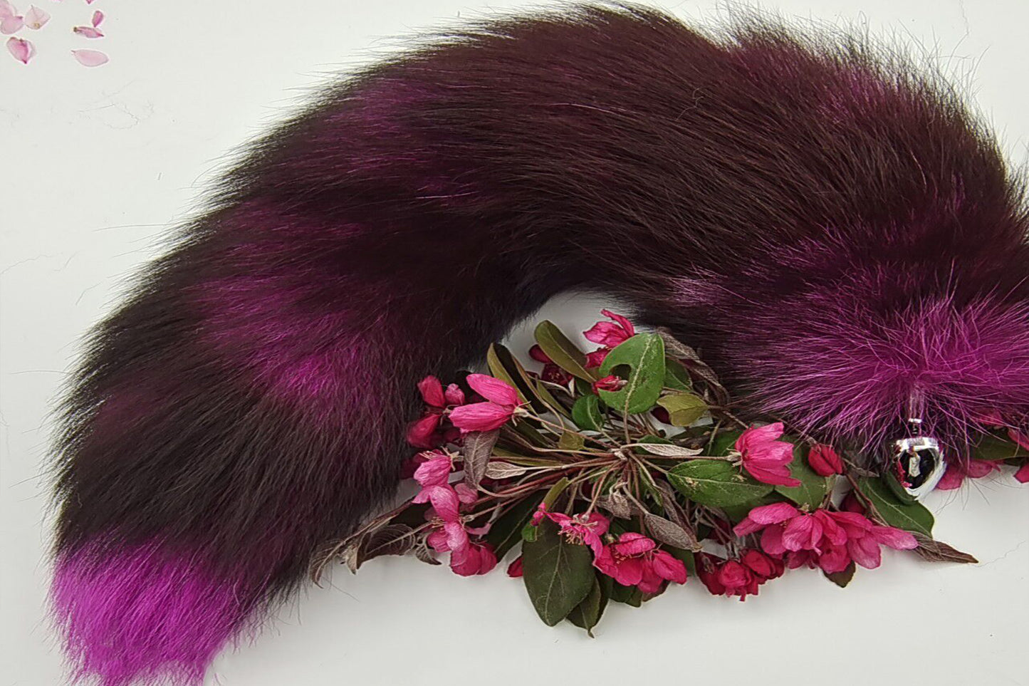 Handmade Purple Real Fox Tail Fox Tail Cosplay Anime Sexy Cute Animal Furry Mature Fox Tail Butt Plug