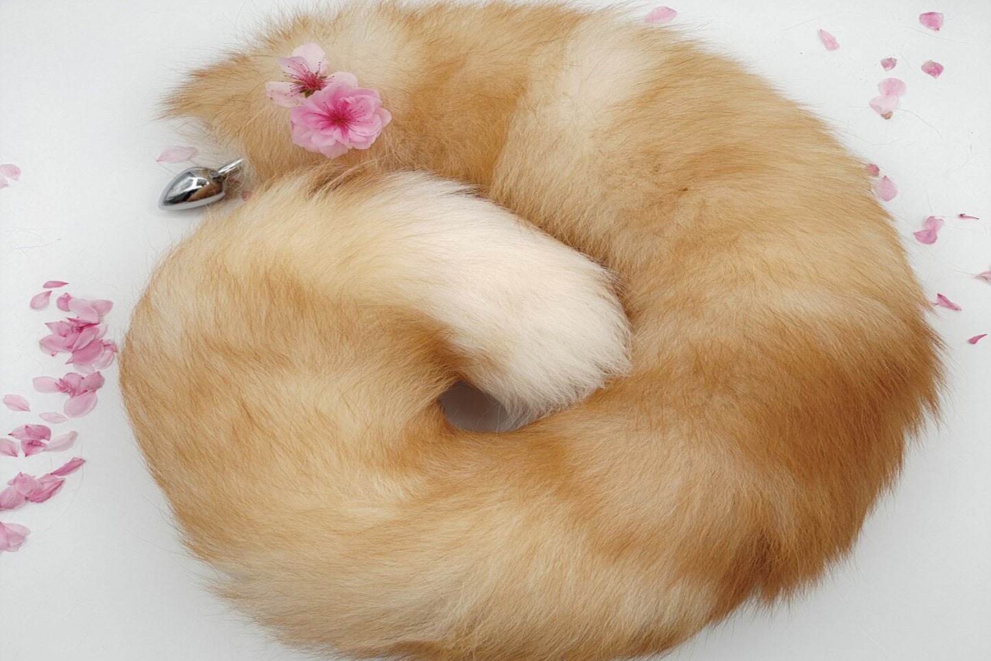 Handmade brown white Real Fox Tail Fox Tail Cosplay Anime Sexy Cute Animal Furry Mature Fox Tail Butt Plug