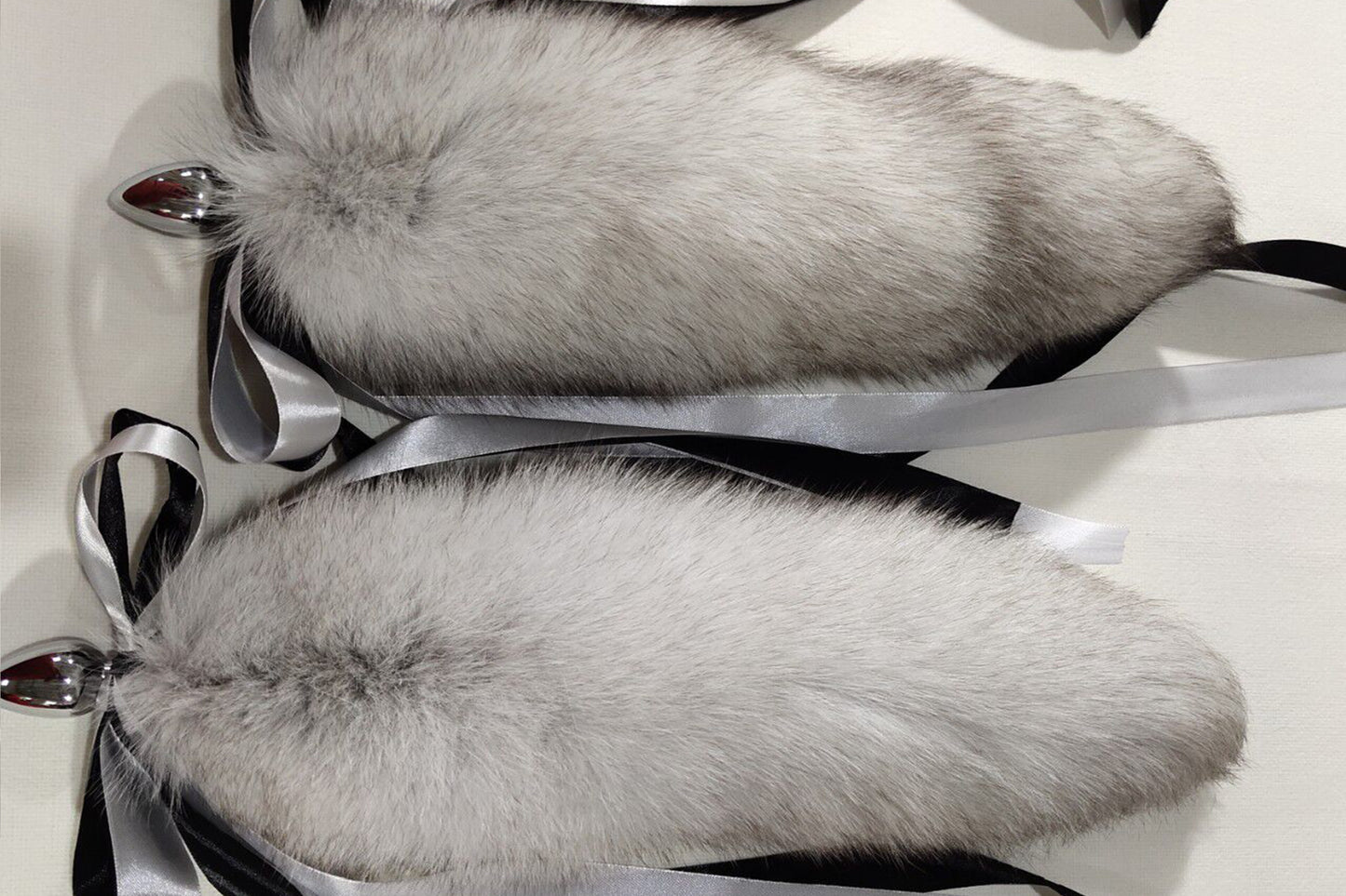 Handmade Gray White Real Fox Tail Fox Tail Cosplay Anime Sexy Cute Animal Furry Mature Fox Tail Butt Plug