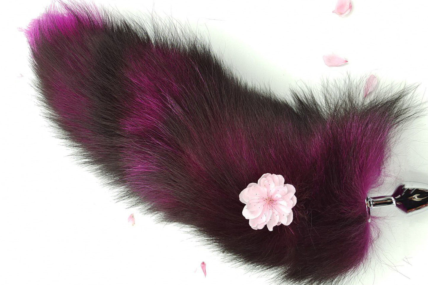 Handmade Purple Real Fox Tail Fox Tail Cosplay Anime Sexy Cute Animal Furry Mature Fox Tail Butt Plug