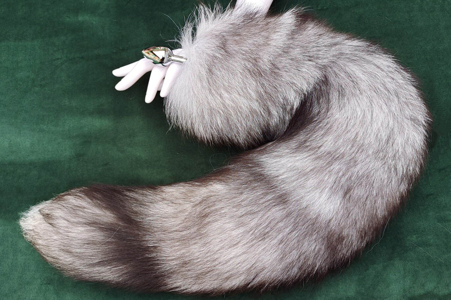 Handmade grey Real Fox Tail Fox Tail Cosplay Anime Sexy Cute Animal Furry Mature Fox Tail Butt Plug