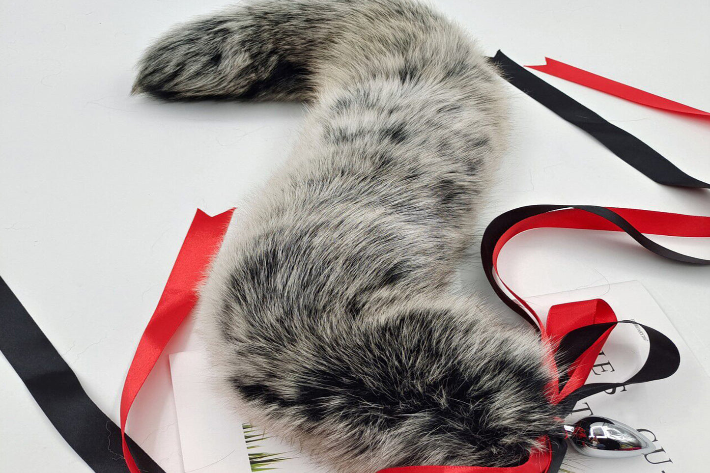 Handmade black white Real Fox Tail Fox Tail Cosplay Anime Sexy Cute Animal Furry Mature Fox Tail Butt Plug