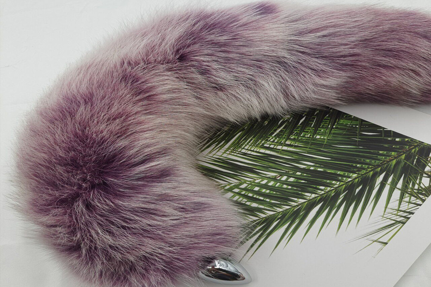 Handmade purple white Real Fox Tail Fox Tail Cosplay Anime Sexy Cute Animal Furry Mature Fox Tail Butt Plug