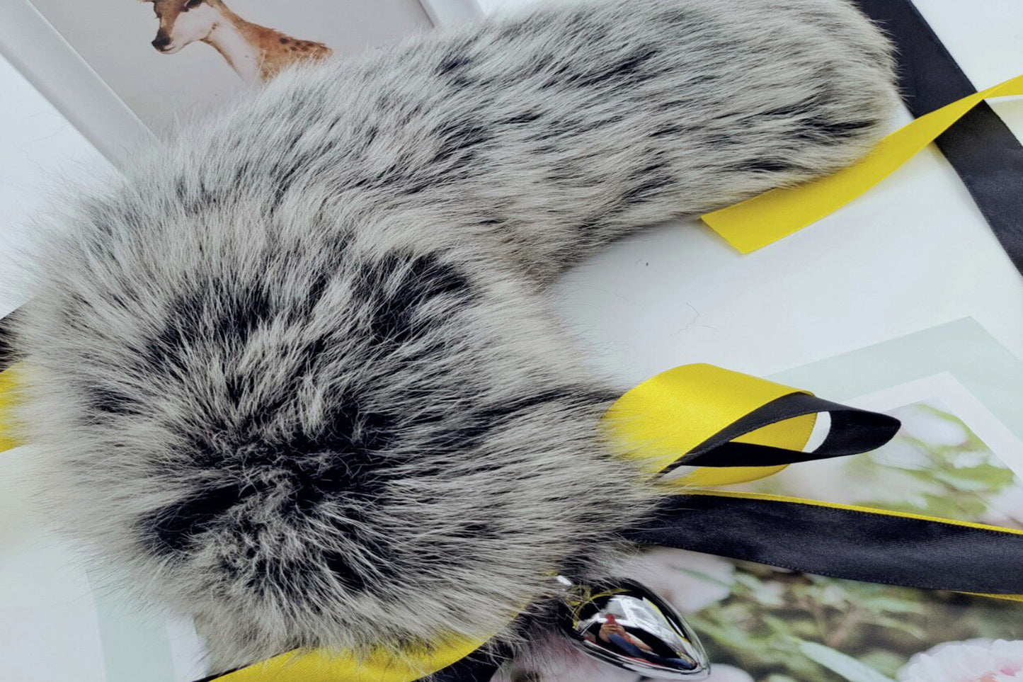 Handmade black white Real Fox Tail Fox Tail Cosplay Anime Sexy Cute Animal Furry Mature Fox Tail Butt Plug