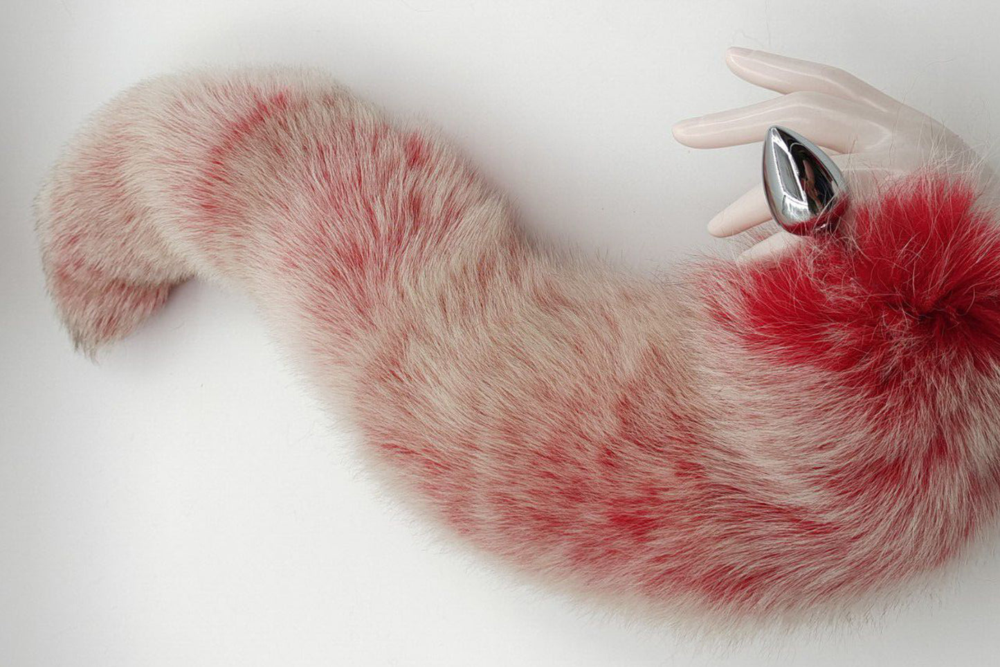 Handmade Red white Real Fox Tail Fox Tail Cosplay Anime Sexy Cute Animal Furry Mature Fox Tail Butt Plug