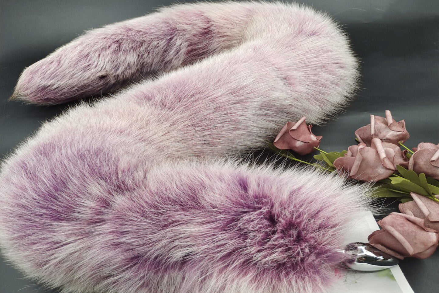 Handmade purple white Real Fox Tail Fox Tail Cosplay Anime Sexy Cute Animal Furry Mature Fox Tail Butt Plug