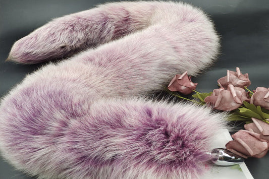 Handmade purple white Real Fox Tail Fox Tail Cosplay Anime Sexy Cute Animal Furry Mature Fox Tail Butt Plug