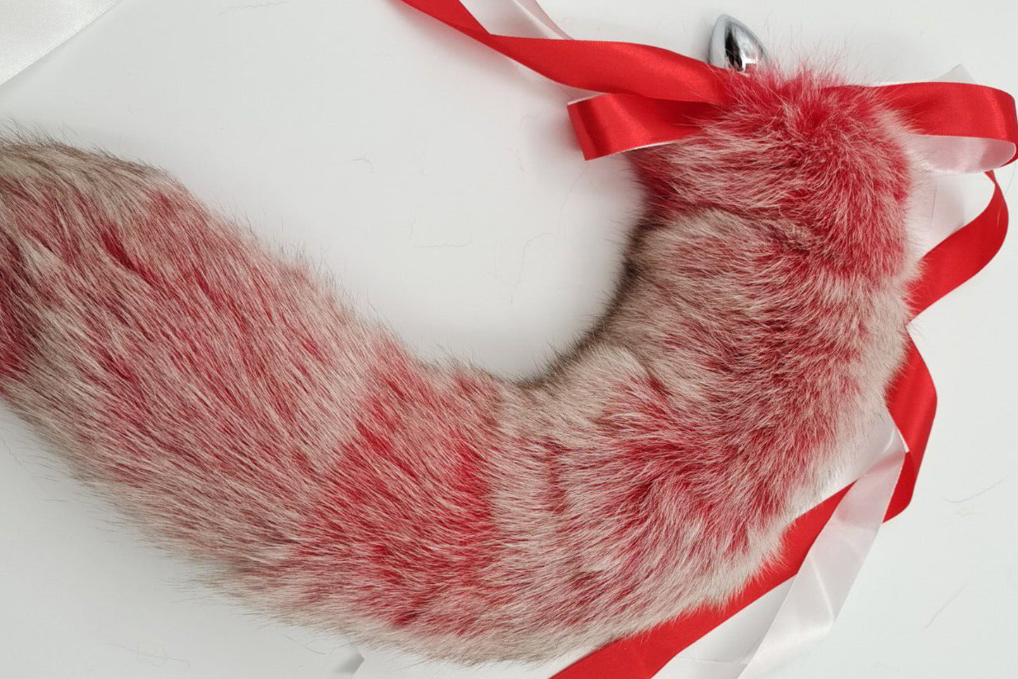 Handmade Red white Real Fox Tail Fox Tail Cosplay Anime Sexy Cute Animal Furry Mature Fox Tail Butt Plug