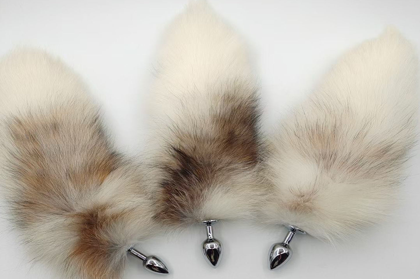 White brown gray Real Fox Tail Fox Tail Cosplay Anime Sexy Cute Animal Furry Mature Fox Tail Butt Plug