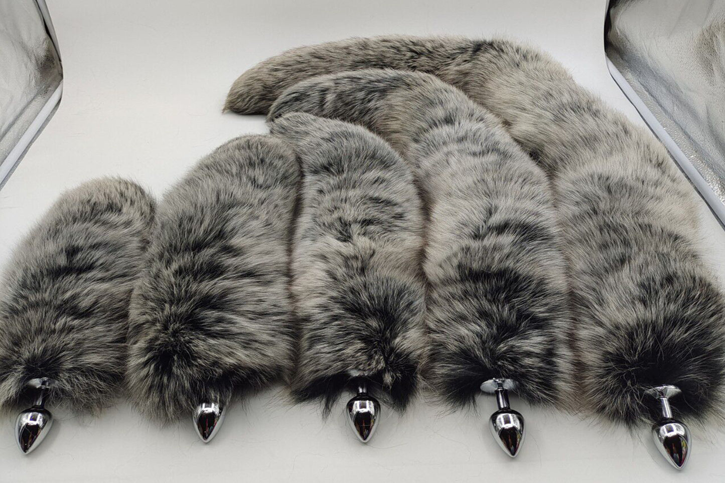Handmade black white Real Fox Tail Fox Tail Cosplay Anime Sexy Cute Animal Furry Mature Fox Tail Butt Plug