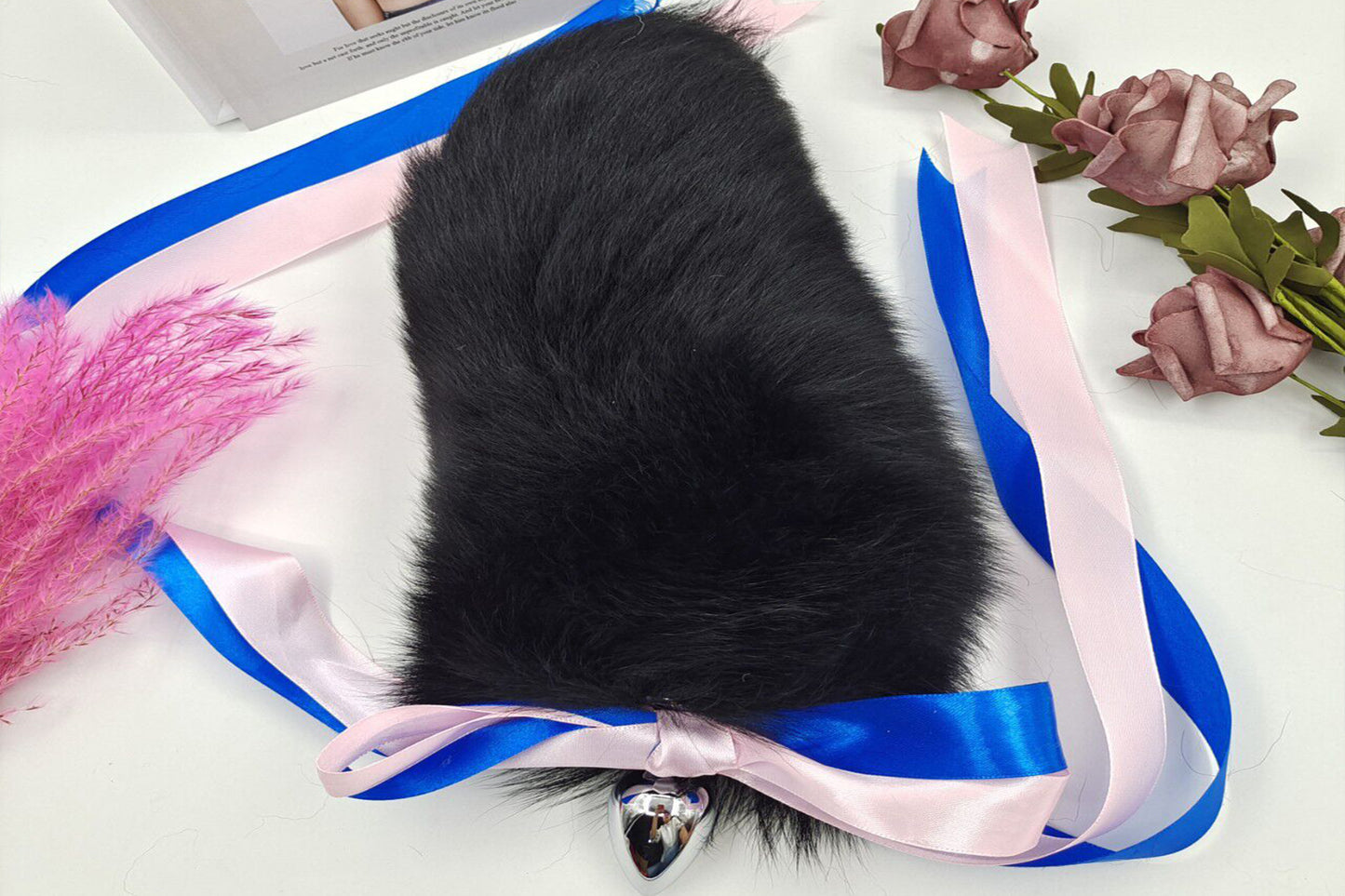 Handmade black Real Fox Tail Fox Tail Cosplay Anime Sexy Cute Animal Furry Mature Fox Tail Butt Plug