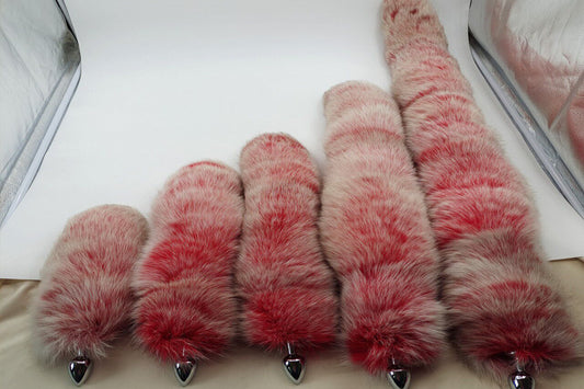 Handmade Red white Real Fox Tail Fox Tail Cosplay Anime Sexy Cute Animal Furry Mature Fox Tail Butt Plug