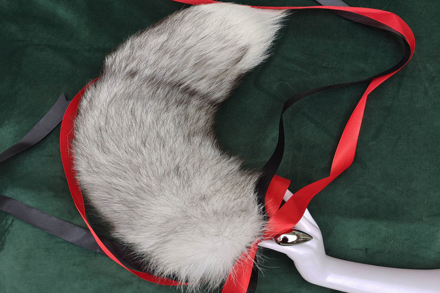 Handmade grey Real Fox Tail Fox Tail Cosplay Anime Sexy Cute Animal Furry Mature Fox Tail Butt Plug