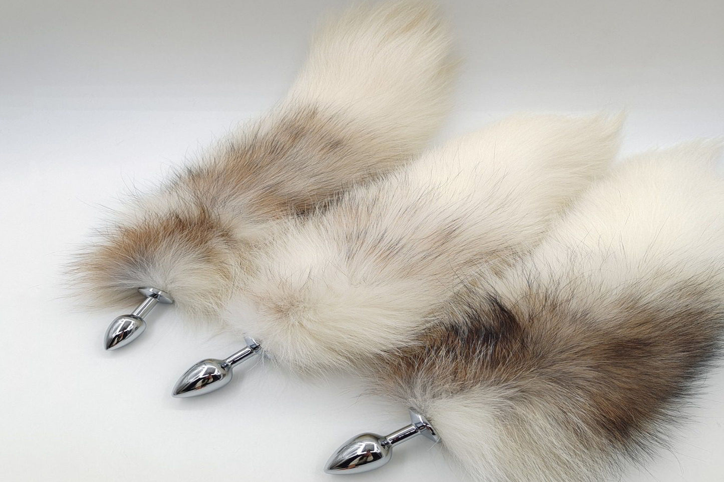 White brown gray Real Fox Tail Fox Tail Cosplay Anime Sexy Cute Animal Furry Mature Fox Tail Butt Plug