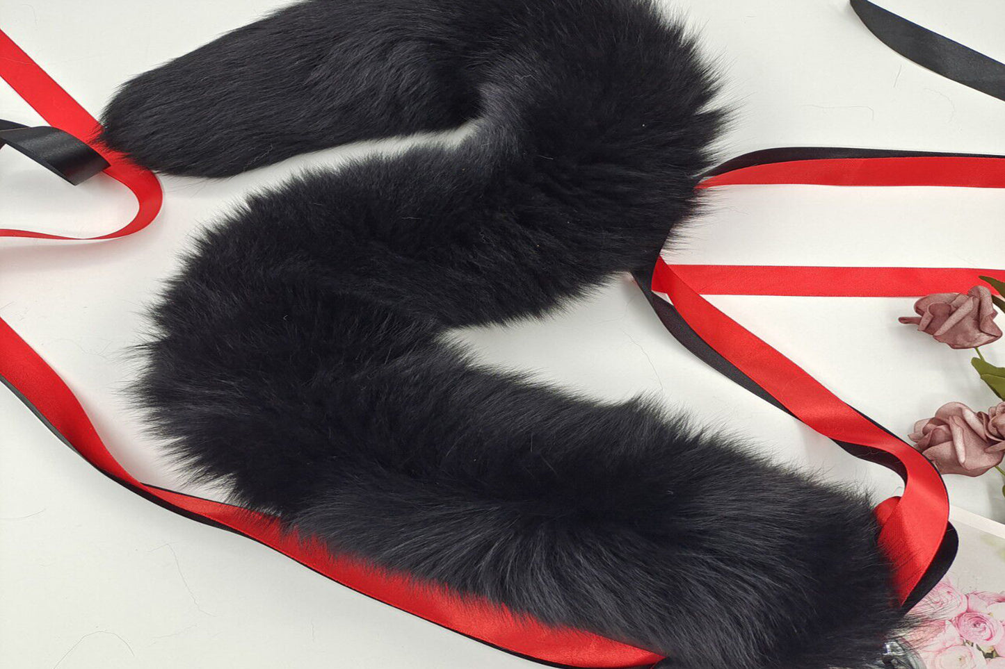 Handmade black Real Fox Tail Fox Tail Cosplay Anime Sexy Cute Animal Furry Mature Fox Tail Butt Plug